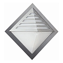 Au�enwandleuchte Typ Nr. 0220, Pyramide mit Dachblende, IP44, 34.5 x 34.5cm, E27 QA55 max. 57W, Edelstahl / Opalglas