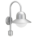 Au�enwandleuchte  Typ Nr. 0662 mit Bewegungsmelder (Typ Nr. 0661), IP44, E27 QA55 max. 57W, Alu-Guss / Opalglas, Silber matt