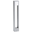 LED Bollard light Type No. 2252, long light distributor, IP54, 90cm, 10W 3000K 480lm, cast alu / opal, dimmable, silver matt