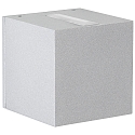 LED Outdoor Wall spot Type No. 2370 - 2-sided, tight/tight, square, IP44, 230V AC/DC, 2x 3W 3000K 330lm, lens clear, silver