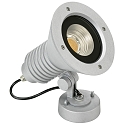 LED Au�enwand-Strahler Typ Nr. 2381, IP54, 29W 3000K 4480lm 30�, dreh- und schwenkbar, dimmbar, Alu-Guss / Glas, Silber matt
