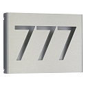 illuminated house number TYPE NO 6013 3-digits IP44, stainless steel, opal dimmable