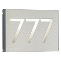 Albert illuminated house number TYPE NO 6013 3-digits IP44, stainless steel, opal dimmable