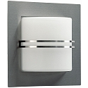 Au�enwandleuchte Typ Nr. 6058, IP44, halbrund, 25 x 25cm, E27 QA55 max. 57W, Edelstahl matt / Opal