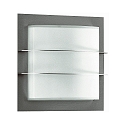 Outdoor Wand- und Deckenleuchte Typ Nr. 6191, gew�lbt, 26 x 26cm, IP44, E27 QA55 max. 57W, Edelstahl matt