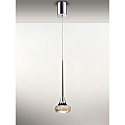 Axolight LED pendant luminaire SP FAIRY, 7.4W, 2700K, 565lm, IP20, chrome, amber glass