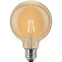 HWH Blulaxa LED Filament Vintage Lamp Globe gold glass ambergris, 12,5cm, 300�, E27, warmwhite, 2W