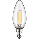 LED Filament lamp candle E14, 4,5W, 470lm, 2700K warmwhite, 300�, glass clear CRI >90