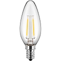 HWH LED Filament lamp candle E14, 4,5W, 470lm, 2700K warmwhite, 300�, glass clear CRI >90