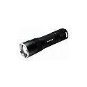 LED Taschenlampe, Leuchtweite 100m, IP54, 6W 6500K 400lm, 3 Schaltstufen, Signal-Blinkmodus, schwarz