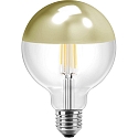 LED Kopfspiegel-Filament Globeform G125, E27, 7W 2700K 645lm, Glas klar / Spiegelkopf Gold