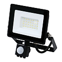 LED Fluter, 110�, 30W, 4000K, 2500lm, IP44, mit PIR-Sensor, schwenkbar, schwarz