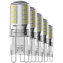 HWH LED Stiftsockellampe, 5er Set, 300�, G9, 2,6W, 3000K, 320lm