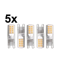 HWH LED Stiftsockellampe, 5er Set, 300�, G9, 2,6W, 3000K, 320lm