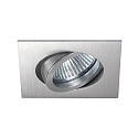 Recessed LV spot, IP20, 12V, GX5.3 max. 50W, square, swivelling, matt alu