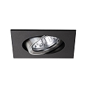 Recessed LV spot, IP20, 12V, GX5.3 max. 50W, square, swivelling, black / alu