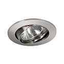 Recessed LV spot, IP20, round � 8cm, 12V AC, GX5.3 max. 50W, swivelling, matt chrome