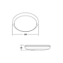 Brumberg Outdoor LED Aufbauleuchte MAKIRA, IP65 IK08, � 25cm, 230V, 18W 2700/3000/4000K (3CCT) 120�, strukturschwarz / opal, dimmbar