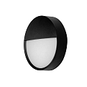Outdoor LED wall luminaire EYE with partial cover, IP65, 230V, 12W 3000/4000/5700K 1000lm 110�, structured black / opal
