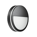 outdoor wall luminaire EYE half round, impact resistant, lateral light direction IP65, black matt 