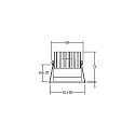 Brumberg LED Einbaudownlight ALTERO-S, 33�, 11,8W, 1800K-3000K, 620lm, IP44, DTW, quadratisch, schwarz