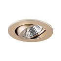Recessed LED spot, IP20, round, � 8.2cm, Plug&Play 350mA, 7W 2700K 740lm 38�, swivelling 30�, matt champaign