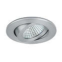 Recessed outdoor LED spot, IP65, round, � 8.2cm, Plug&Play 350mA, 6W 3000K 650lm 38�, swivelling 30�, matt alu