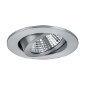Recessed LED spot, IP20, round, � 8.2cm, Plug&Play 350mA, 7W 4000K 770lm 38�, swivelling 30�, matt alu