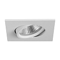 Recessed LED spot INDIWO68, IP20, square, 350mA, 5.5W 3000-1800K 550lm 36�, swivelling, dim2warm, white