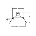 Brumberg recessed luminaire ITANSA S rigid, square GX5,3 IP54, black dimmable
