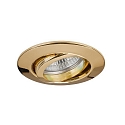 HV-Einbaustrahler BREENA-R, IP20, rund, � 8.8cm, 230V, GU10 max. 10W, schwenkbar, Zink-Guss, Gold gl�nzend