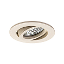 Einbaustrahler TIRREL-R, IP20, rund, 230V AC, GU10 (exkl.), schwenkbar, mit Abstandhalter, Aluminium, sandbeige struktur