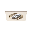 Einbaustrahler TIRREL-S, IP20, eckig, 230V AC, GU10 (exkl.), schwenkbar, mit Abstandhalter, Aluminium, sandbeige struktur