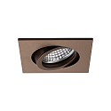 Einbaustrahler TIRREL-S, IP20, eckig, 230V AC, GU10 (exkl.), schwenkbar, mit Abstandhalter, Aluminium, braunmetallic matt