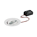 LED Einbaustrahler TIRREL-R, IP20, rund, 230V AC, 6W 3000K 680lm 38�, schwenkbar 20�, schaltbar, wei�