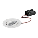 LED Einbaustrahler TIRREL-R, IP20, rund, 230V AC, 6W 3000K 680lm 38�, schwenkbar 20�, schaltbar, strukturwei�