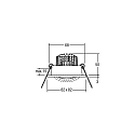 Brumberg LED-Einbaustrahler TIRREL-S, IP20, eckig, 230V AC, 6W 3000K 680lm 38�, schwenkbar 20�, schaltbar, chrom