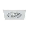 Brumberg Recessed LED spot, IP20, square, 230V AC, 6W 3000K 640lm 38�, swivelling 20�, white