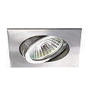 Brumberg LED Einbaustrahler-Set GILLAN-S ON/OFF, IP20, eckig, 230V, 6W 3000K 730lm 38�, schaltbar, schwenkbar, V4A Edelstahl