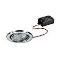 Recessed LED spot set incl. converter, IP20, round, 230V AC, 6W 3000K 640lm 38�, swivelling 25�, chrome