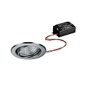 Recessed LED spot set incl. converter, IP20, round, 230V AC, 6W 3000K 640lm 38�, swivelling 25�, matt chrome