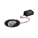 LED Einbaustrahler-Set JARRED-R ON/OFF, IP20, rund, � 8.2cm, 230V, 6W 3000K 730lm 38�, schaltbar, schwenkbar, schwarz / Alu