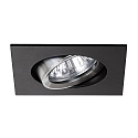 Brumberg LED Einbaustrahler-Set JARRED-S ON/OFF, IP20, eckig, 8.2cm, 230V, 6W 3000K 730lm 38�, schaltbar, schwenkbar, schwarz / Alu