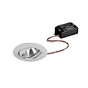LED Einbaustrahler-Set inkl. Konverter, IP20, quadratisch, 230V, 6W 3000K 730lm 38�, schwenkbar, schaltbar, wei� gl�nzend