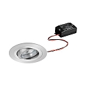 LED Einbaustrahler-Set JANIA-R ON/OFF, IP20, � 9.3cm, 230V, 6W 3000K 730lm 38�, schaltbar, schwenkbar, Alu matt