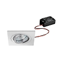 LED Einbaustrahler-Set JANIA-S ON/OFF, IP20, eckig, 9cm, 230V, 6W 3000K 730lm 38�, schaltbar, schwenkbar, Alu matt
