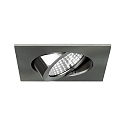 Brumberg Recessed LED spot set BB05 incl. converter, IP20, square, 230V, 6W 3000K 640lm 38�, swivelling 30�, matt nickel