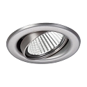 Brumberg Recessed LED spot set BB09 incl. converter, IP20, round, 230V, 6W 3000K 640lm 38�, swivelling 25�, stainless steel