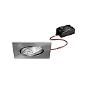 recessed luminaire BB25 square, swivelling, switchable IP65, nickel  7W 620lm 3000K 36� 36� CRI >80