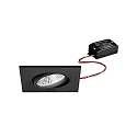 Outdoor LED Einbaustrahler BB25, IP65, 8.5 x 8.5cm, 230V AC, 7W 3000K 620lm 36�, schaltbar, schwenkbar, schwarz
